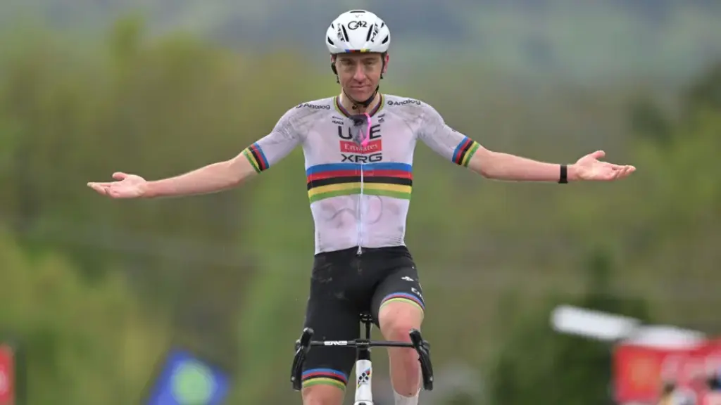 Pogacar overcomes wet conditions to win Fleche Wallonne