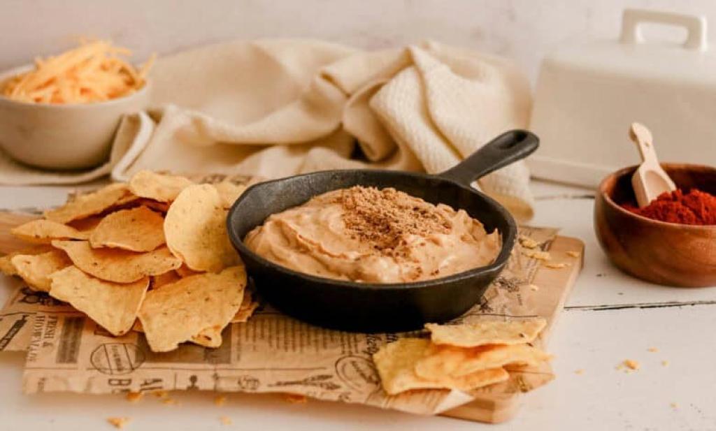 Velvety cheese dip made with beer and biltong