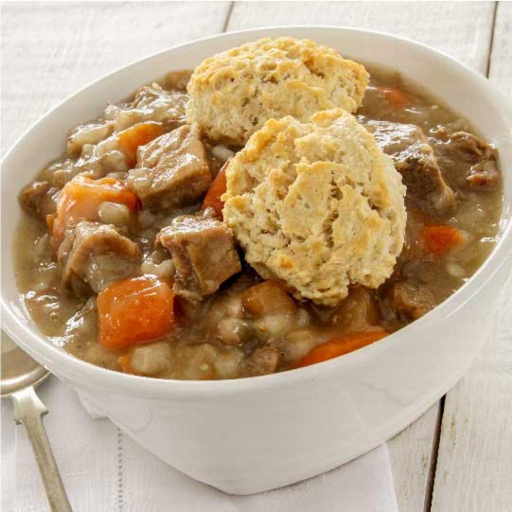 Tasty lamb & pumpkin stew with dumplings