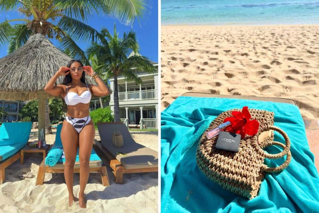 Thembi Seete stuns in white bikini during luxurious Mauritius getaway [PICS]